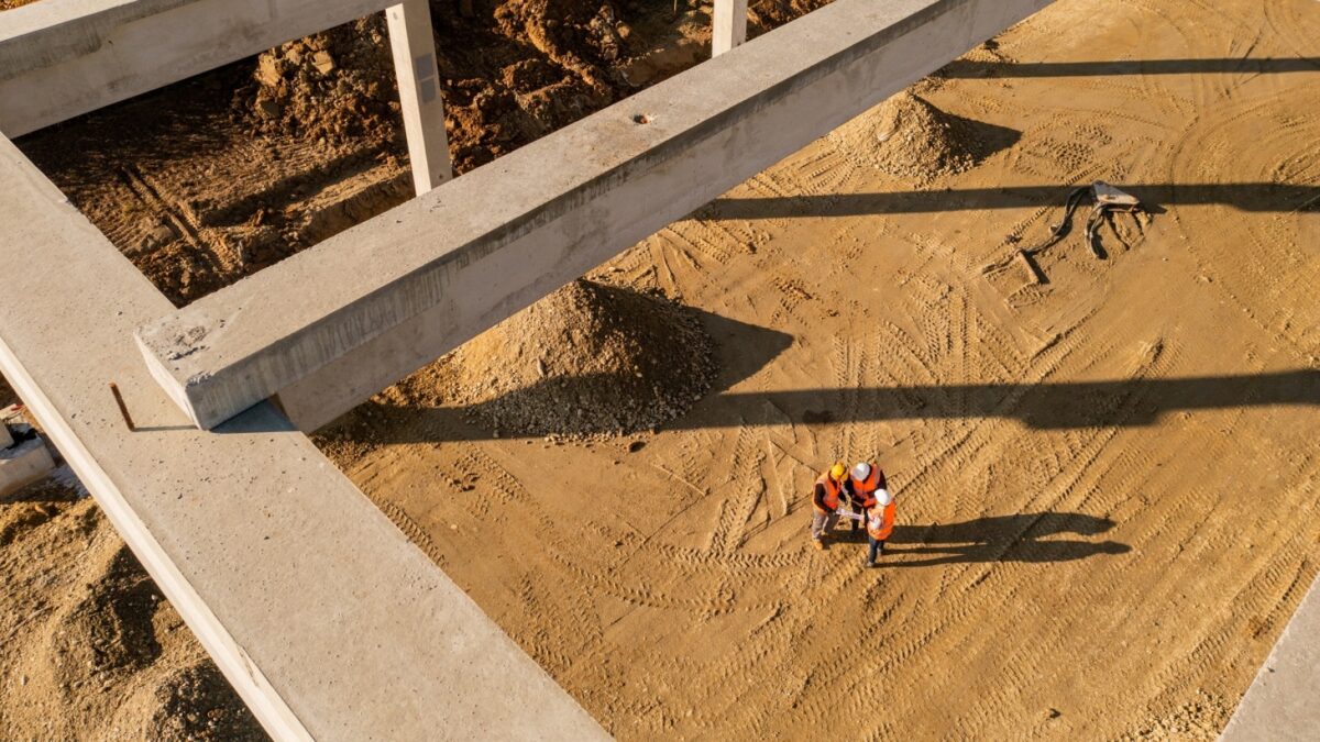 Group Congregating on a Building Site