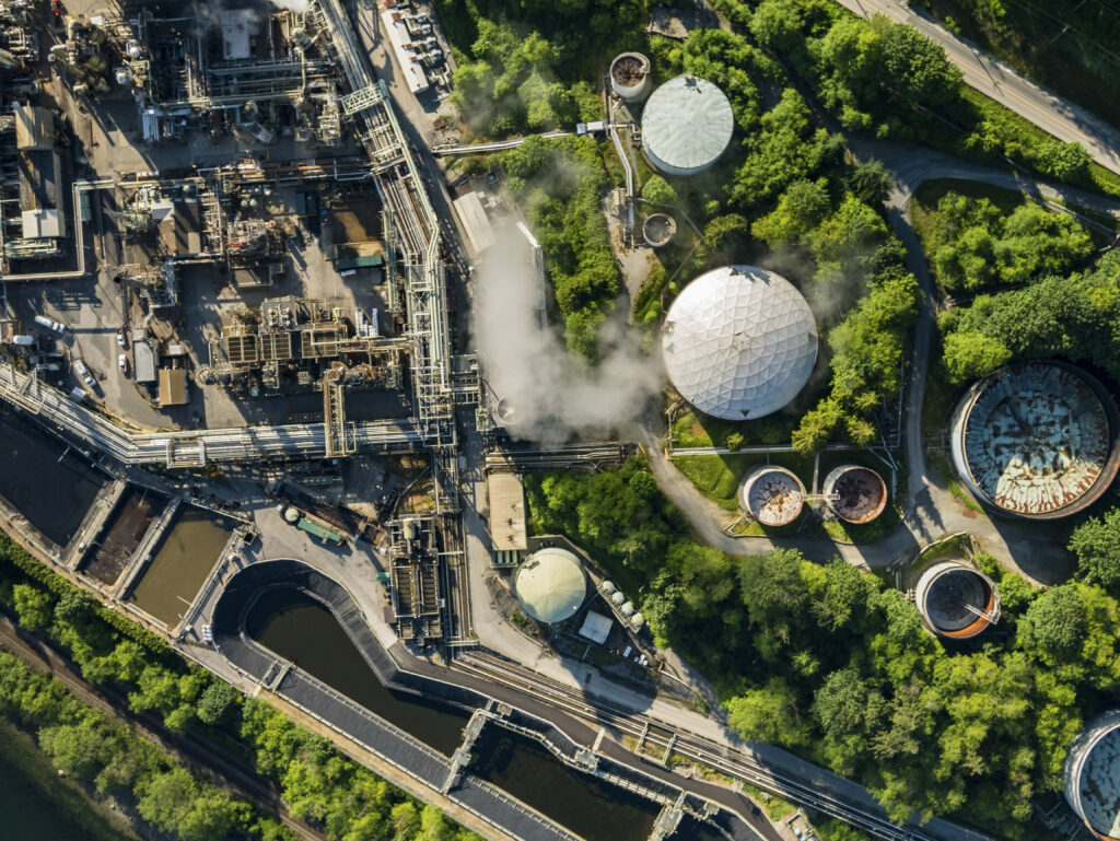 Air shot of an industrial estate